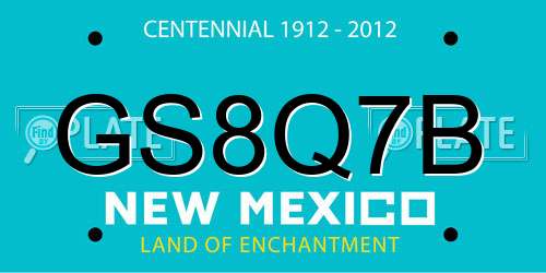 GS8Q7B New Mexico License Plate