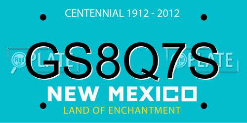 GS8Q7S New Mexico License Plate