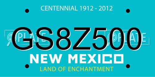 GS8Z500 New Mexico License Plate