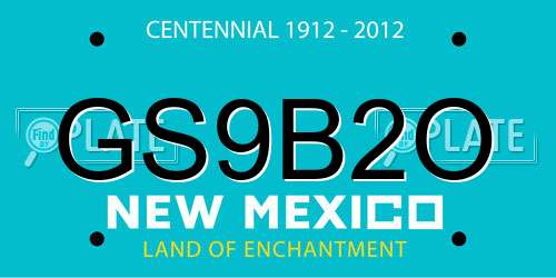 GS9B2O New Mexico License Plate