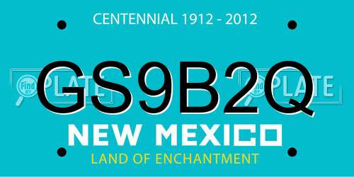 GS9B2Q New Mexico License Plate