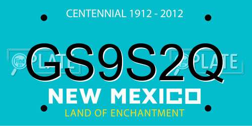GS9S2Q New Mexico License Plate