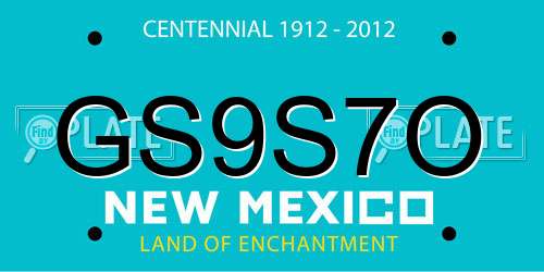 GS9S7O New Mexico License Plate