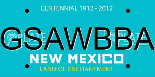 GSAWBBA New Mexico License Plate