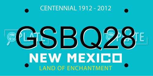 GSBQ28 New Mexico License Plate