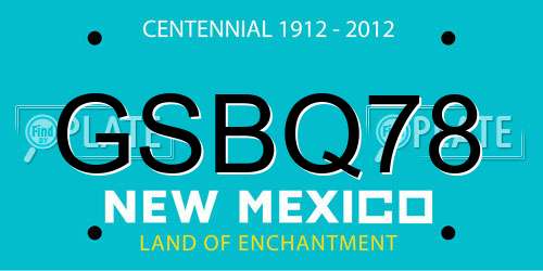 GSBQ78 New Mexico License Plate