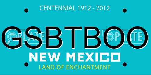 GSBTBOO New Mexico License Plate