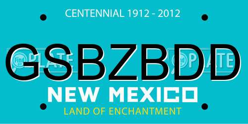 GSBZBDD New Mexico License Plate