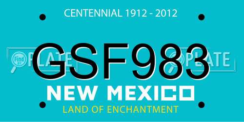 GSF983 New Mexico License Plate