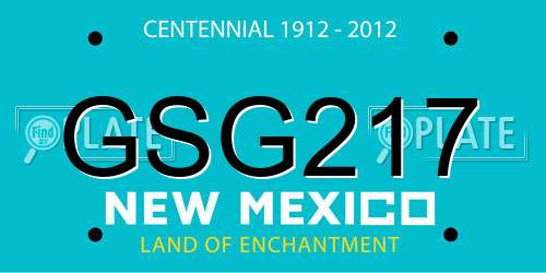 GSG217 New Mexico License Plate