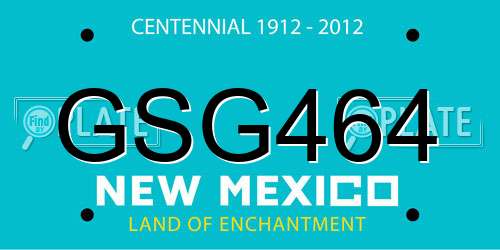 GSG464 New Mexico License Plate