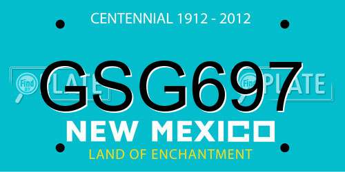 GSG697 New Mexico License Plate