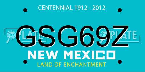 GSG69Z New Mexico License Plate
