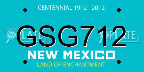 GSG712 New Mexico License Plate