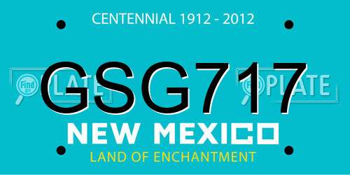 GSG717 New Mexico License Plate