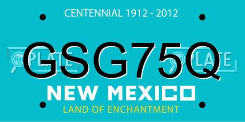 GSG75Q New Mexico License Plate