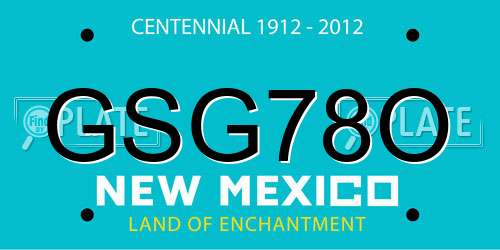 GSG78O New Mexico License Plate