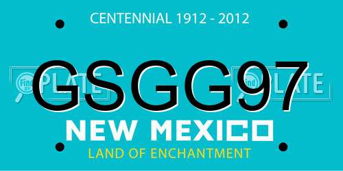 GSGG97 New Mexico License Plate