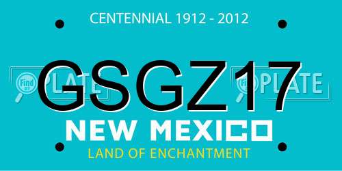 GSGZ17 New Mexico License Plate
