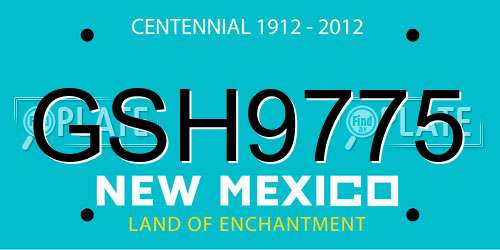 GSH9775 New Mexico License Plate