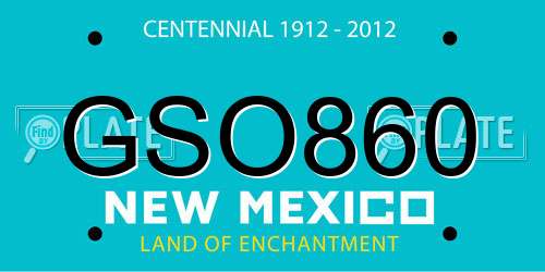 GSO860 New Mexico License Plate