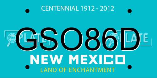 GSO86D New Mexico License Plate