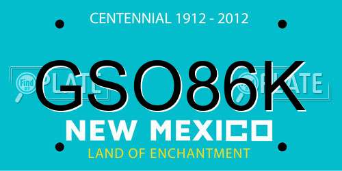 GSO86K New Mexico License Plate