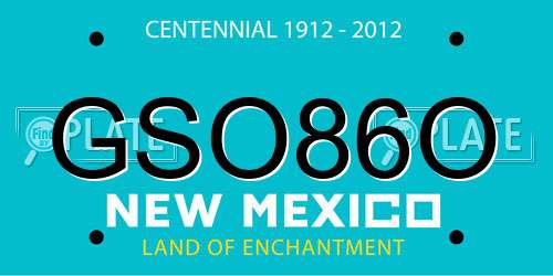 GSO86O New Mexico License Plate