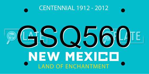 GSQ560 New Mexico License Plate