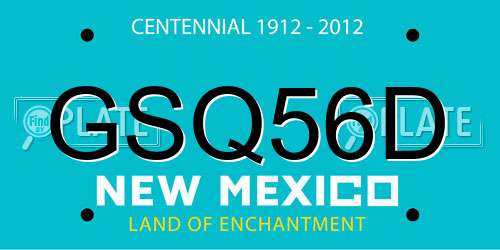 GSQ56D New Mexico License Plate