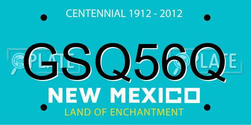 GSQ56Q New Mexico License Plate