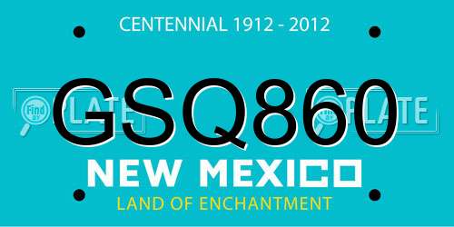 GSQ860 New Mexico License Plate