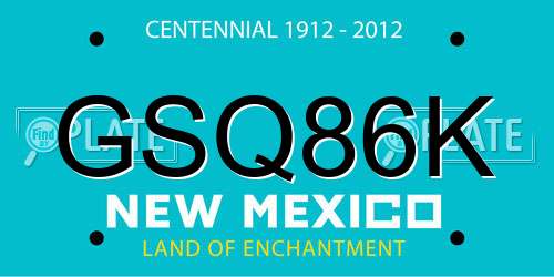 GSQ86K New Mexico License Plate