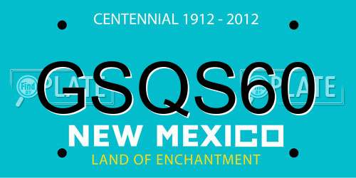 GSQS60 New Mexico License Plate