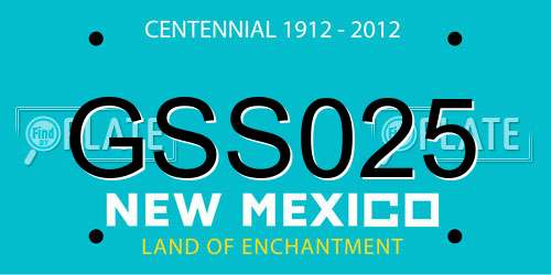 GSS025 New Mexico License Plate