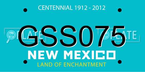 GSS075 New Mexico License Plate