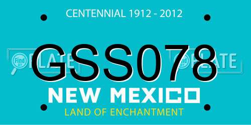 GSS078 New Mexico License Plate