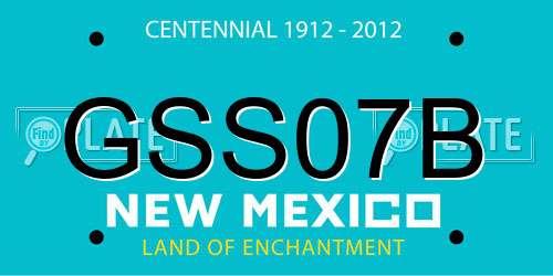 GSS07B New Mexico License Plate