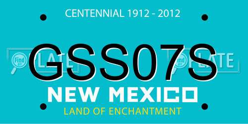 GSS07S New Mexico License Plate