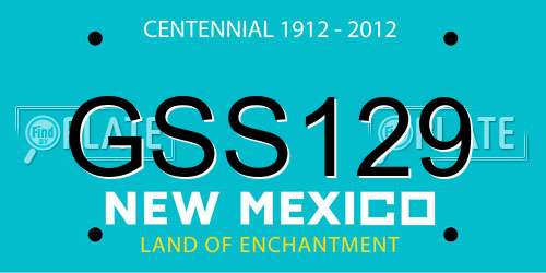 GSS129 New Mexico License Plate