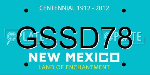 GSSD78 New Mexico License Plate