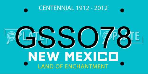 GSSO78 New Mexico License Plate