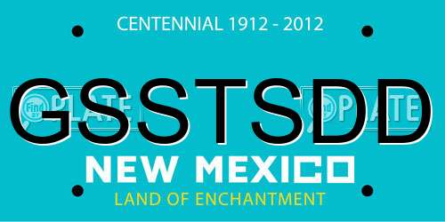 GSSTSDD New Mexico License Plate