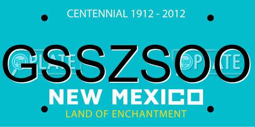 GSSZSOO New Mexico License Plate