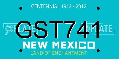 GST741 New Mexico License Plate