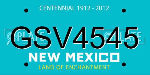 GSV4545 New Mexico License Plate