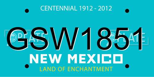 GSW1851 New Mexico License Plate
