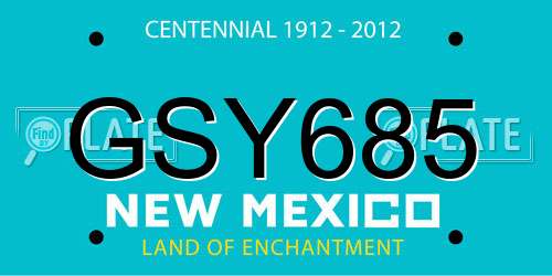 GSY685 New Mexico License Plate