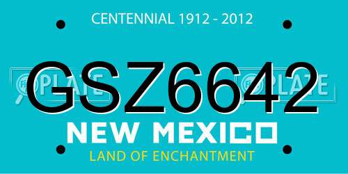 GSZ6642 New Mexico License Plate