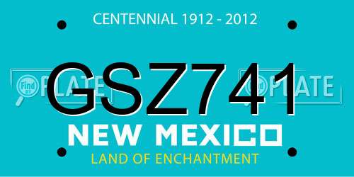 GSZ741 New Mexico License Plate
